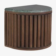 Mesinha De Cabeceira Flutuante 40x30 Cm Em Madeira De Manga E Pedra Natural Talix Mármore Verde Udaipur - Madeira De Manga Escura - Sklum