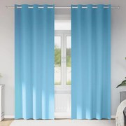vidaXL Cortinas com cortinas 2 pcs Azul claro 225 x 140 cm Poliéster