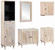 vidaXL Conjunto de Móveis para Banheiro com gaveta 5 pcs Branco