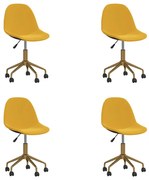 3086101 vidaXL Swivel Dining Chairs 4 pcs Mustard Yellow Velvet(2x333502)