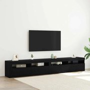 vidaXL Armários de TV 2 pcs com Luzes LED Carvalho Preto Madeira Engenheirada