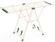 Varal de roupas dobrável de metal com 18 trilhos de secagem - branco