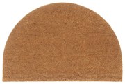 vidaXL Tapete de porta semicircular 60x90 cm fibra coco tufada natural
