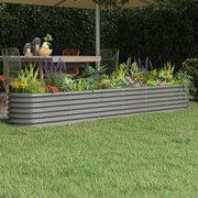 vidaXL Canteiro elevado jardim 260x40x36cm aço revestido a pó cinzento