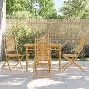vidaXL Cadeiras de jardim dobráveis 4 pcs 46x66x99 cm bambu