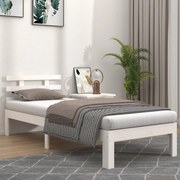 vidaXL Estrutura cama pequena solteiro 75x190 cm madeira maciça branco