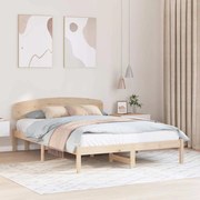 vidaXL Estrado de Cama com Cabeceira 160x200 cm Madeira Sólida Pinho