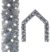 vidaXL Grinalda de Natal com luzes LED 20 m prateado