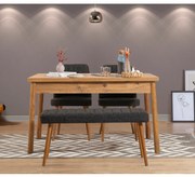 Conjunto de Mesa e Cadeiras Costa – Pinho Atlântico Antracite – Mesa: