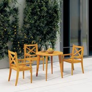 vidaXL Cadeiras de jantar de exterior 3 pcs madeira de acácia maciça