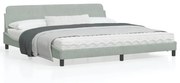 vidaXL Estrutura de cama Dover 200x200 cm veludo cinzento-claro