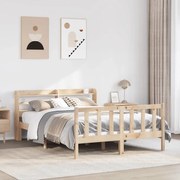 vidaXL Cama sem colchão 140x200 cm madeira de pinho maciça