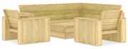 vidaXL 4 pcs conjunto lounge de jardim madeira de pinho impregnada