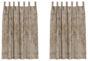 Cortinas de Veludo 2 pcs com Ilhós Champagne 175x140 cm