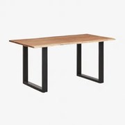 Mesa De Jantar Retangular Em Madeira De Acácia Sami Preto & 180 X 100 Cm - Sklum