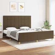 vidaXL Estrutura de cama sem colchão 180x200 cm tecido castanho-escuro