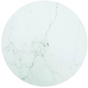 vidaXL Tampo mesa Ø50x0,8 cm vidro temperado design mármore branco