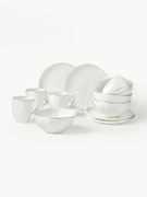Conjunto de pequeno-almoço em porcelana com relevo Sali, 4 pessoas, conjunto de 12