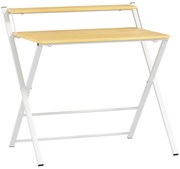 HOMCOM Secretária Dobrável com Prateleira Aberta Secretária Pequena para Escritório Casa 86x66x82 cm Madeira | Aosom Portugal