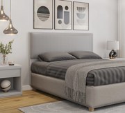 Cabeceira de Cama LUX – 160x5x90 cm – MDP Branco e Tecido Pied Poule