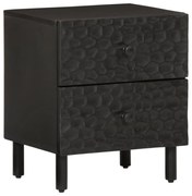 vidaXL Mesa de cabeceira 40x33x46 cm madeira de mangueira maciça preto
