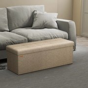 Banco com espaço de arrumação 38 x 110 x 38 cm castanho camelo