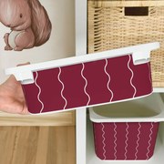 Autocolante para caixa IKEA TROFAST - Ondas cor de vinho