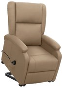 vidaXL Poltrona elevatória couro artificial cappuccino