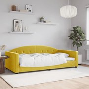 vidaXL Sofá-cama 100x200 cm veludo amarelo