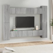 vidaXL Conjunto móveis de TV 10 pcs madeira processada sonoma cinza