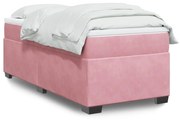 Cama com molas/colchão 90x190 cm veludo rosa