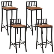 Cadeiras de bar 4 pcs acácia maciça