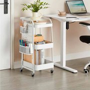 Carrinho multifuncional de cozinha, escritorio, Casa de banho 32,3 x 49,4 x 73,9 cm branco