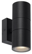Candeeiro de parede industrial para exterior preto 2 luzes IP44 - Vigo Industrial