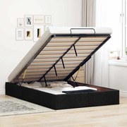 vidaXL Estrutura de cama otomana sem colchão preto 120x190 cm tecido