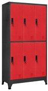 vidaXL Cacifo aço 90x45x180 cm antracite e vermelho