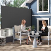 Toldo lateral com proteção contra olhares indiscretos, retrátil, 3 x 1,4 m, em alumínio e poliéster anti-UV de alta densidade (180 g/m²), cinzento esc