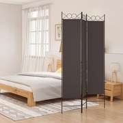 vidaXL Biombo/divisória com 3 painéis 120x200 cm tecido castanho