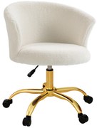 Vinsetto Cadeira de Escritório Ergonômica Ajustável em Altura Assento Confortável Giratória Estrutura em Aço Branco | Aosom Portugal