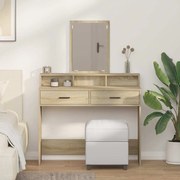 Mesa de Maquilhagem com Gavetas Carvalho Sonoma 100x41x140 cm