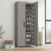vidaXL Sapateira 60x30x166 cm tecido cinzento