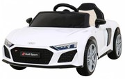 Carro elétrico para Crianças 12V Audi R8 LIFT Rodas Espuma EVA, Assento couro ecológico Branco