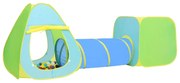 vidaXL Tenda de brincar infantil com 350 bolas multicolorido