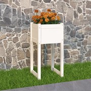 vidaXL Vaso/floreira 40x40x81 cm pinho maciço branco