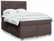 vidaXL Cama com molas/colchão 160x200 cm tecido castanho-escuro