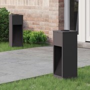 vidaXL Luz Solar LED de Caminho 2 pcs Preto Aço Laminado a Frio