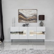 Console Paris – Branco e Prateado – 180 cm x 80 cm x 40 cm