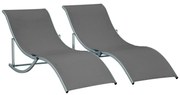 Conjunto 2 Espreguiçadeiras Ergonômicas Dobráveis em Forma de S com Es