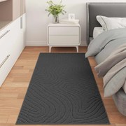 vidaXL Tapetes de área HUARTE Antracite 150 x 80 cm Poliéster
