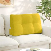 vidaXL Travesseiro para Costas Amarelo 80 x 24 x 50 cm Veludo
